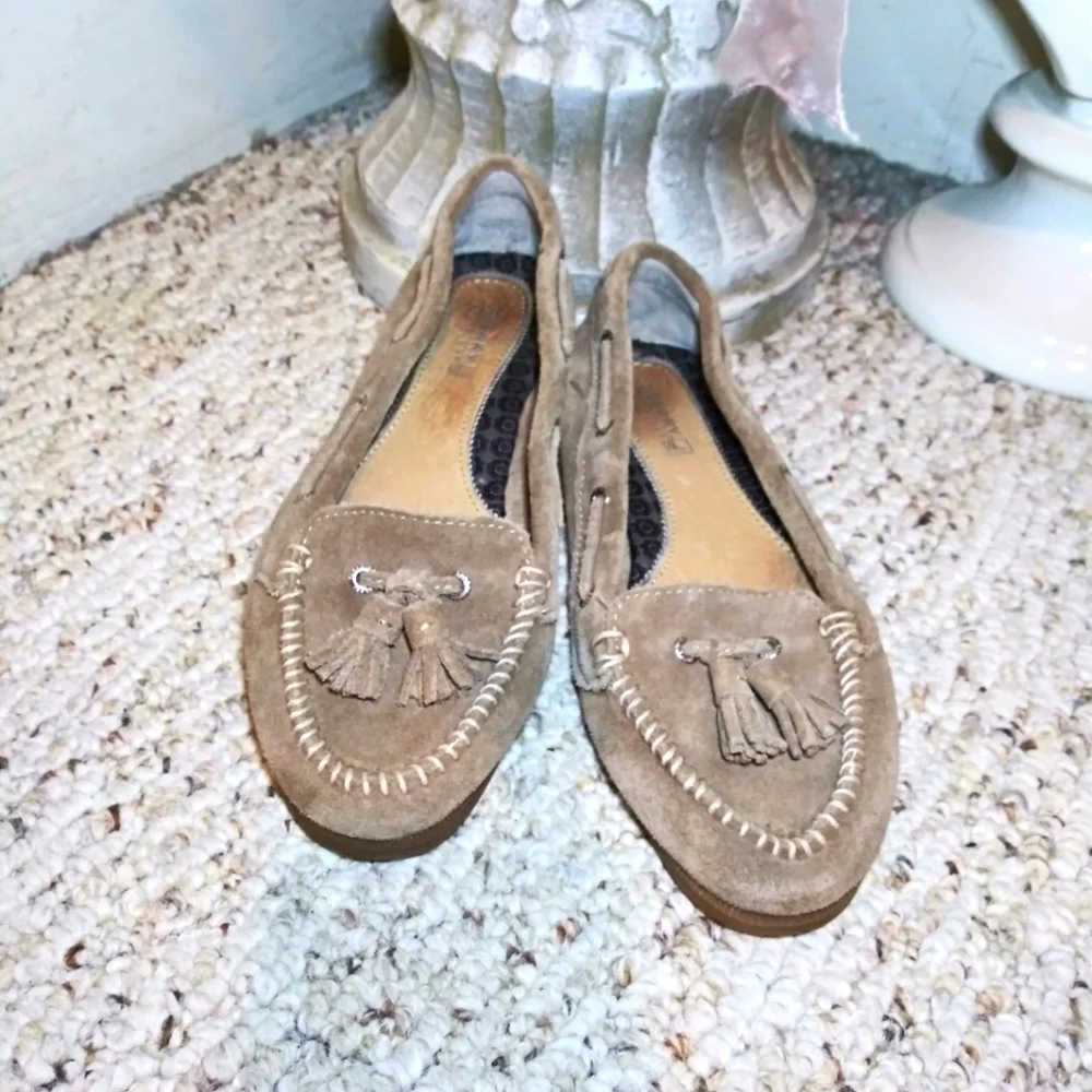 Sperry Tan Suede Tasseled Loafer - Picture 2 of 8
